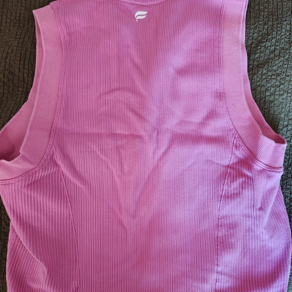 Fabletics Pink Collared Crop Top - Picture 2 of 2